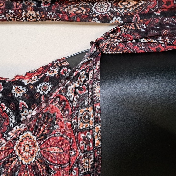 DOLLS KILL Daisy Street Floral Mesh Wrap Top Small - Picture 2 of 9